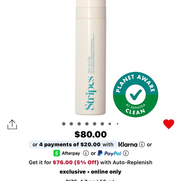 Stripes “Dew As I Do” Hydrating Cream BNIB1.7 fl oz